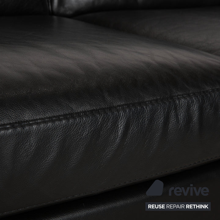 Natuzzi Relevé Leder Ecksofa Schwarz Sofa Couch