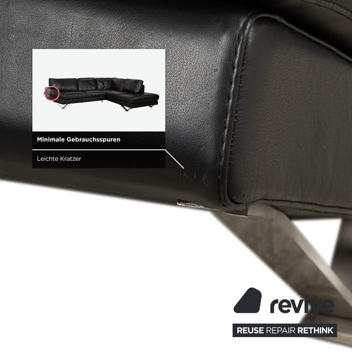Natuzzi Relevé Leder Ecksofa Schwarz Sofa Couch