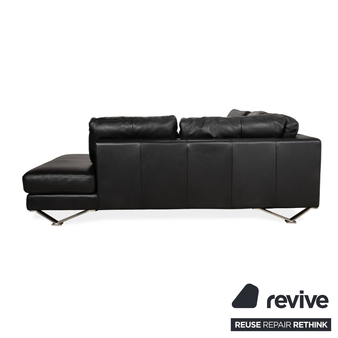 Natuzzi Relevé Leder Ecksofa Schwarz Sofa Couch