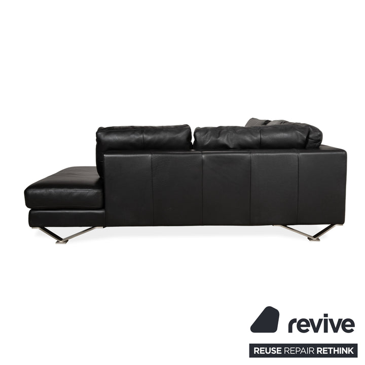 Natuzzi Relevé Leder Ecksofa Schwarz Sofa Couch