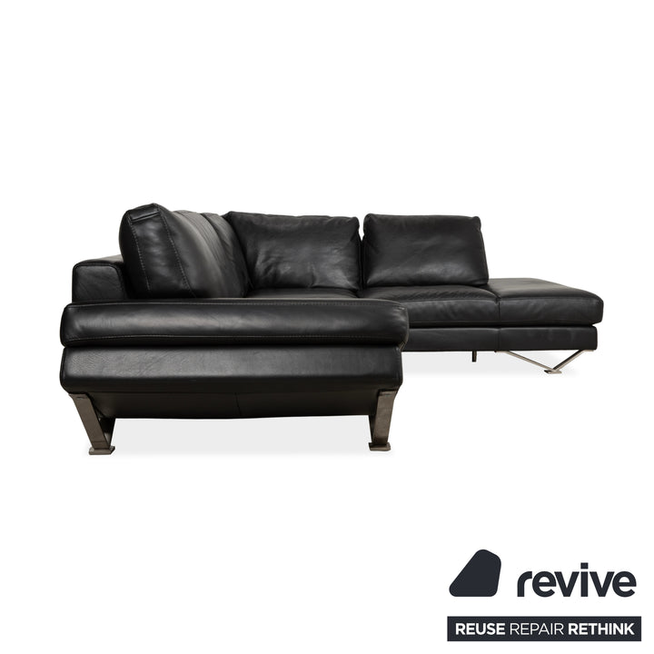 Natuzzi Relevé Leder Ecksofa Schwarz Sofa Couch
