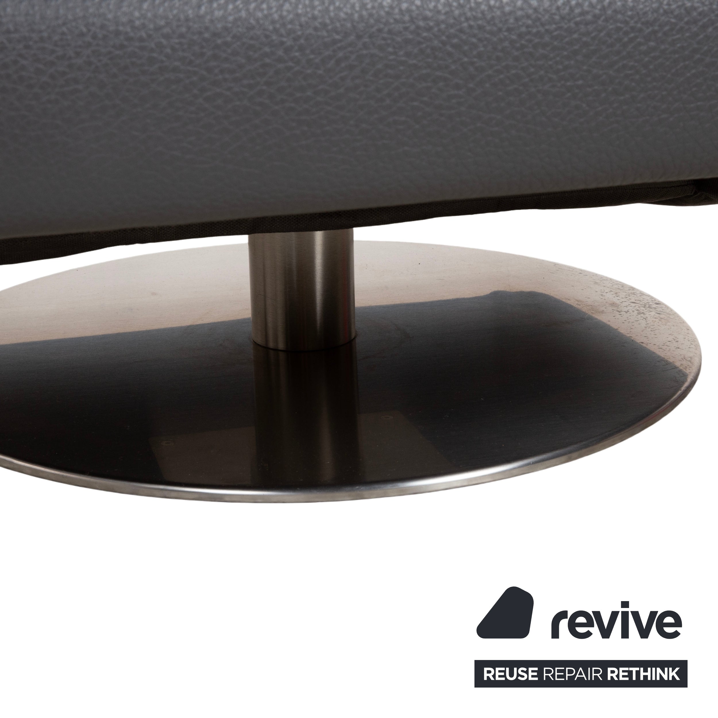 Natuzzi Relevé Leather Armchair Black Anthracite