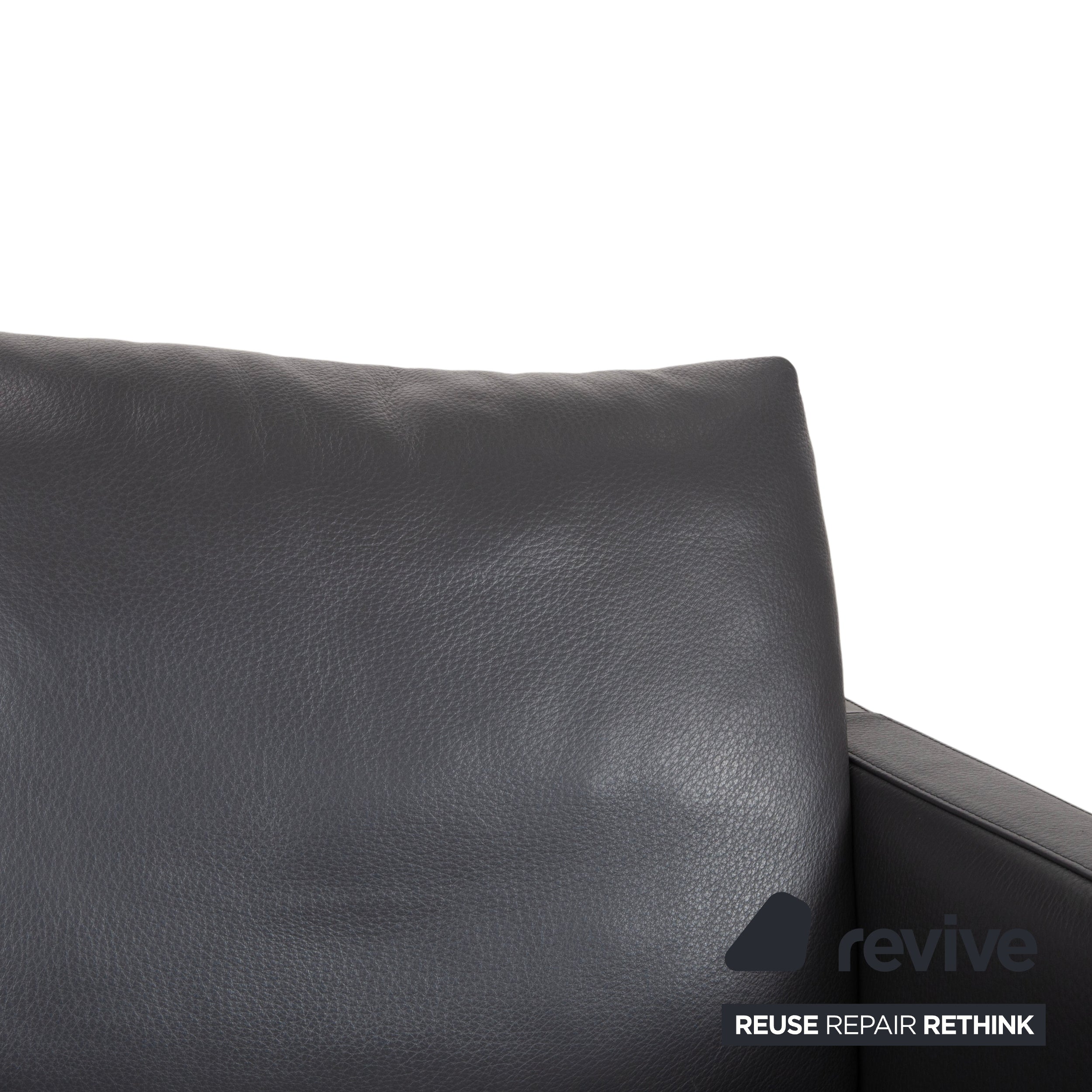 Natuzzi Relevé Leather Armchair Black Anthracite