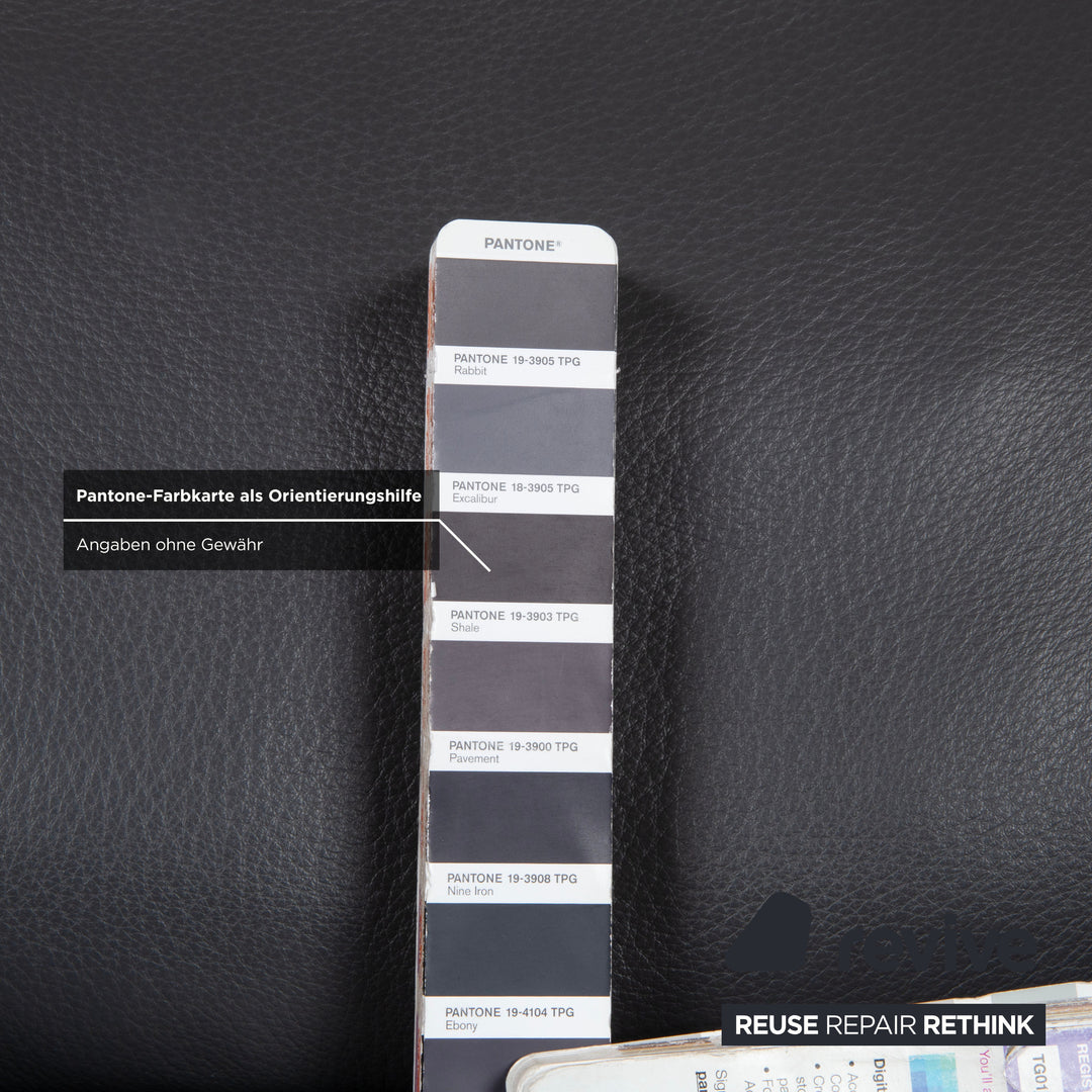 Natuzzi Relevé Leder Sessel Schwarz Anthrazit