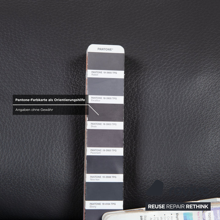 Natuzzi Relevé Leder Sessel Schwarz Anthrazit