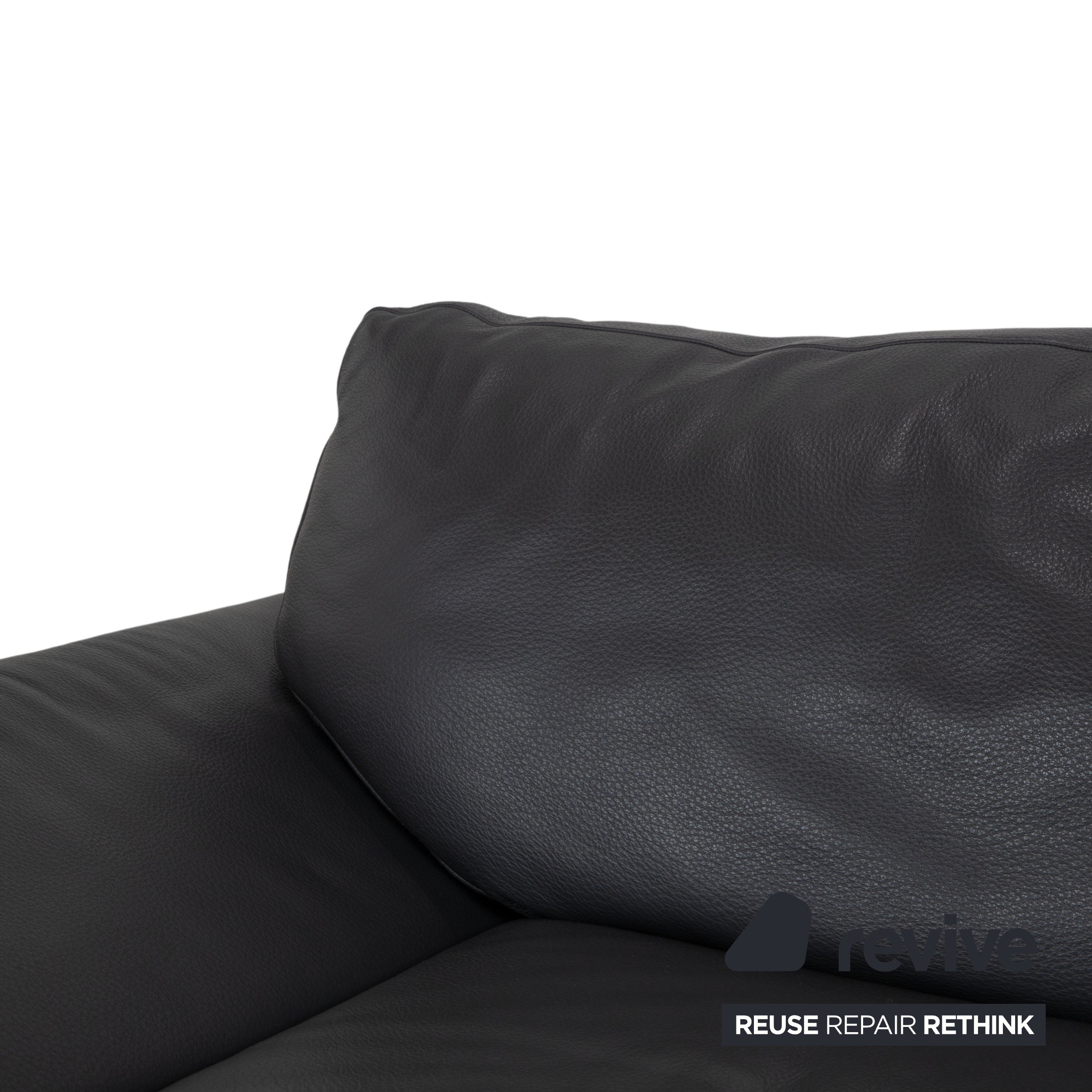 Natuzzi Relevé Leather Two-Seater Anthracite Sofa Couch