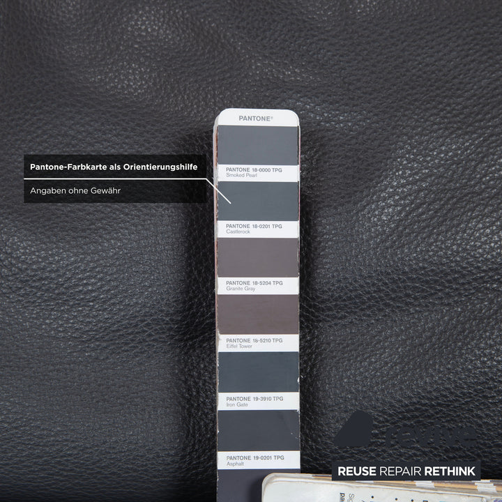 Natuzzi Relevé Leder Zweisitzer Schwarz Sofa Couch