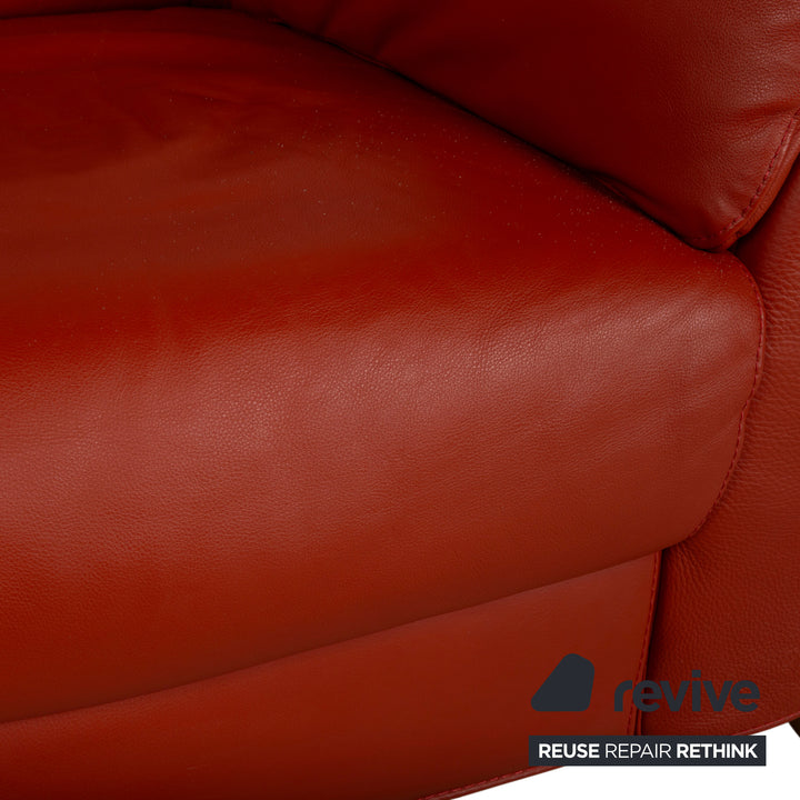 Natuzzi Sessel Leder Rot