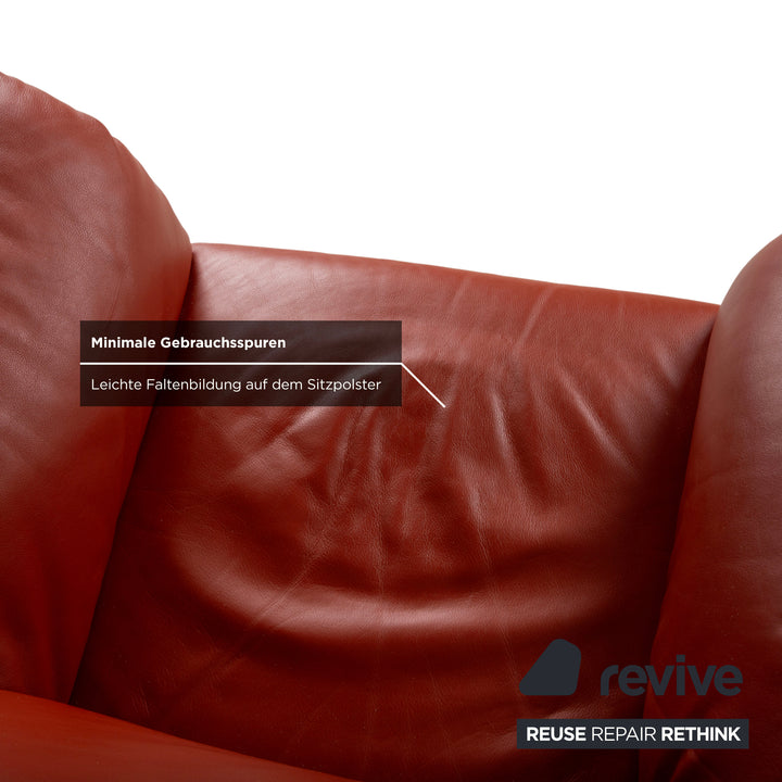 Natuzzi Sessel Leder Rot