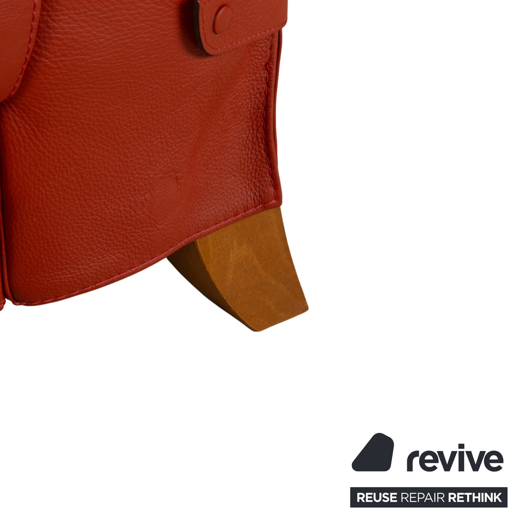 Natuzzi Sessel Leder Rot