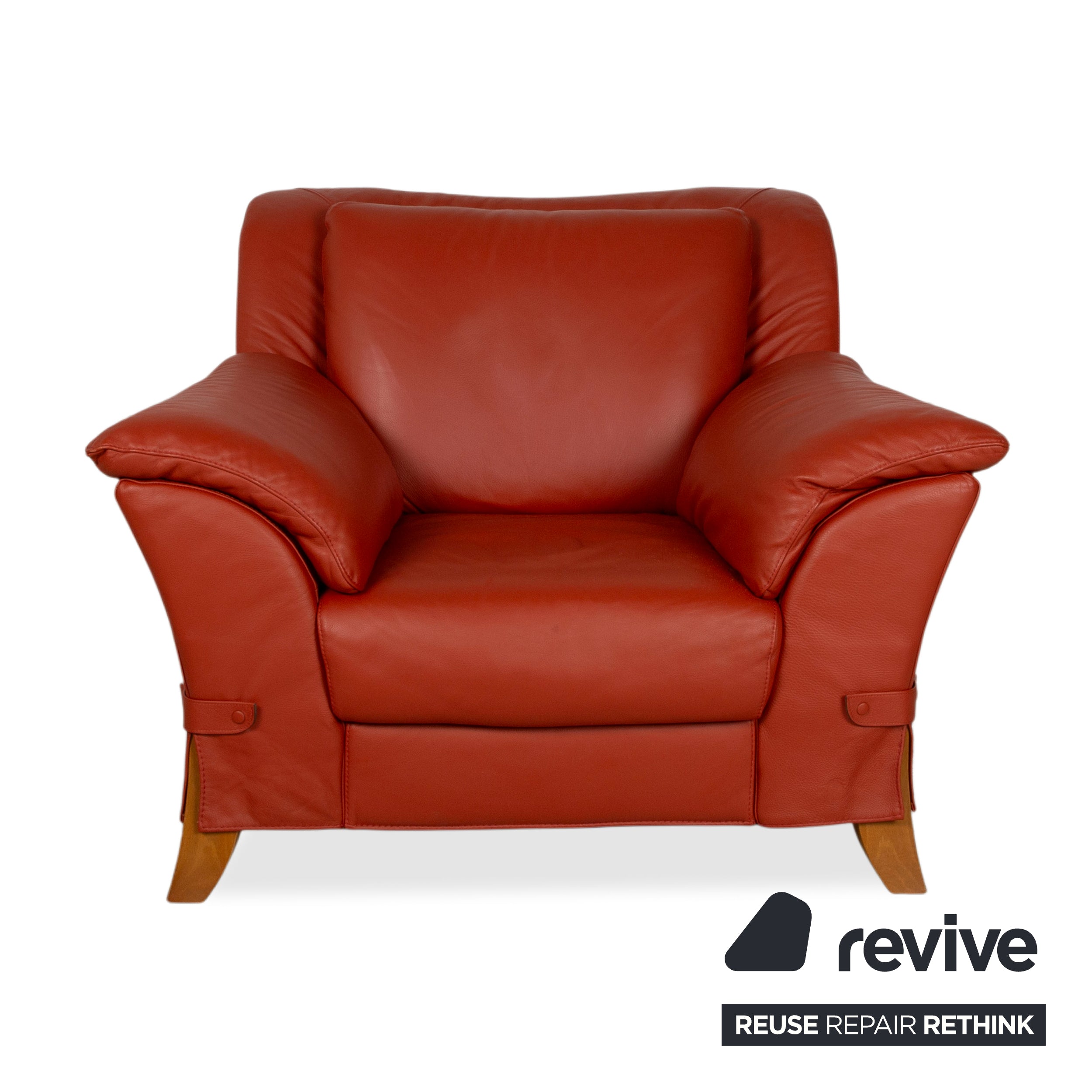 Natuzzi Leather Armchair Red