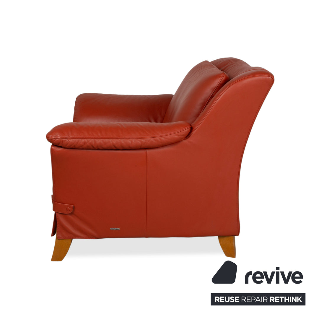 Natuzzi Sessel Leder Rot