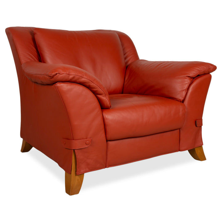 Natuzzi Sessel Leder Rot