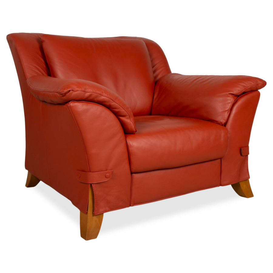 Natuzzi Sessel Leder Rot