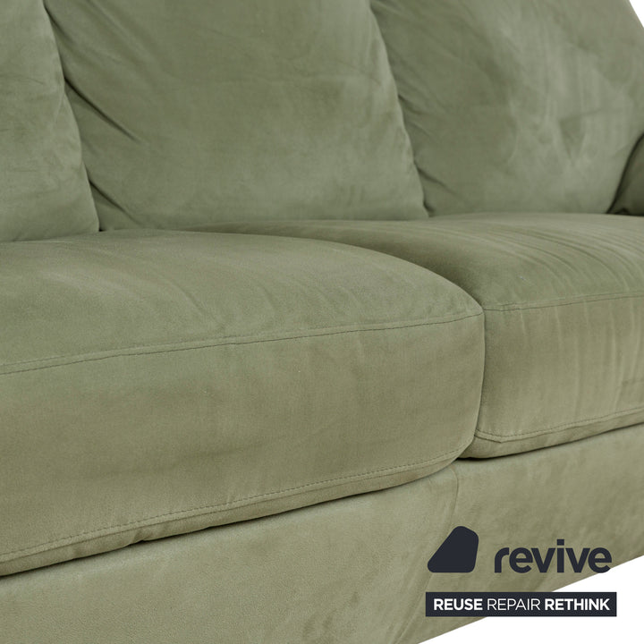 Natuzzi Stoff Dreisitzer Grün Sofa Couch