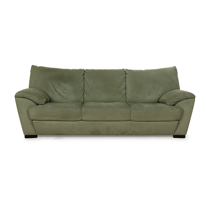 Natuzzi Stoff Dreisitzer Grün Sofa Couch