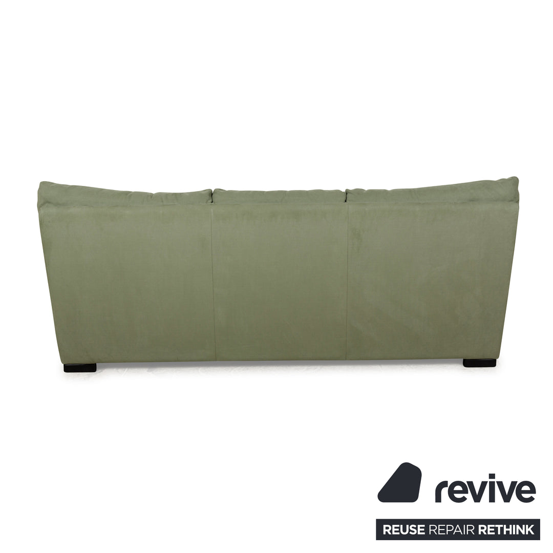 Natuzzi Stoff Dreisitzer Grün Sofa Couch