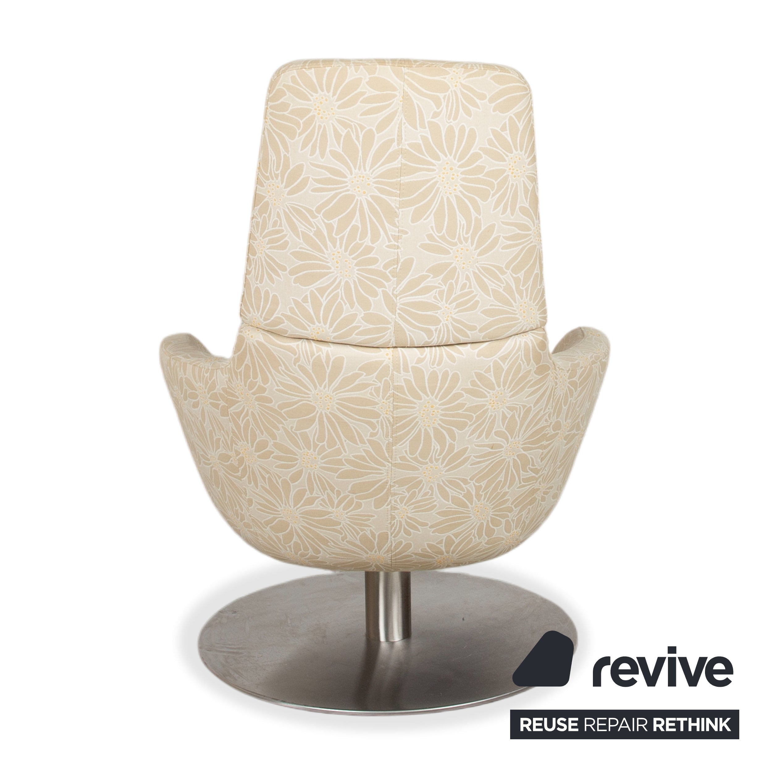 Natuzzi Stoff Sessel Beige Sand manuelle Funktion