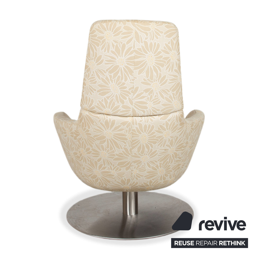 Natuzzi Stoff Sessel Beige Sand manuelle Funktion