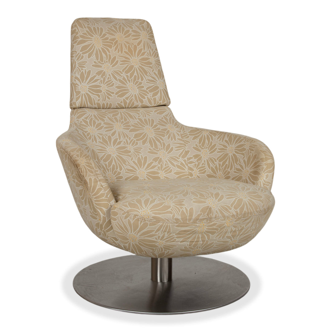 Natuzzi Stoff Sessel Beige Sand manuelle Funktion