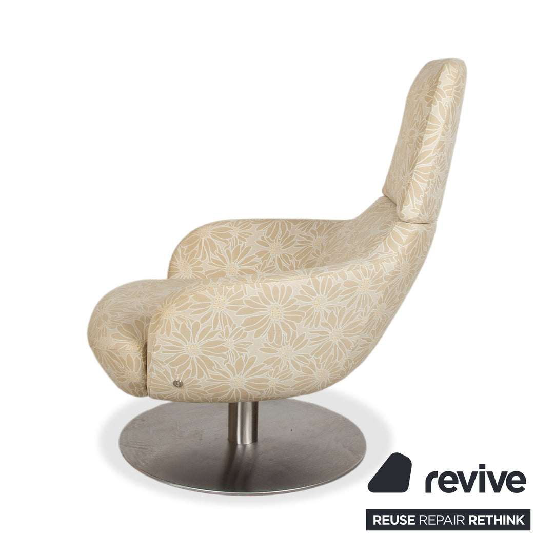 Natuzzi Stoff Sessel Beige Sand manuelle Funktion