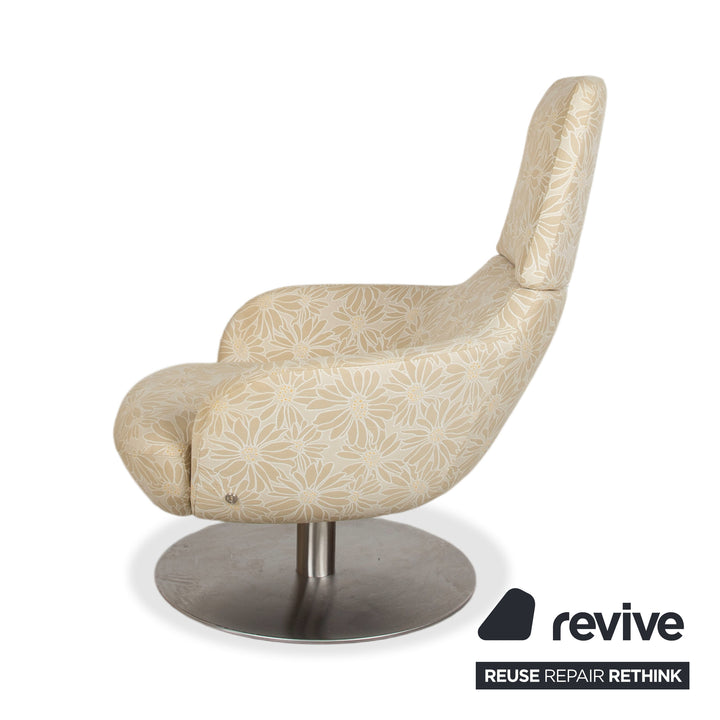 Natuzzi Stoff Sessel Beige Sand manuelle Funktion