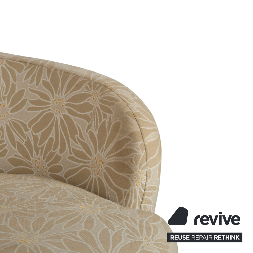Natuzzi Stoff Sessel Beige Sand manuelle Funktion