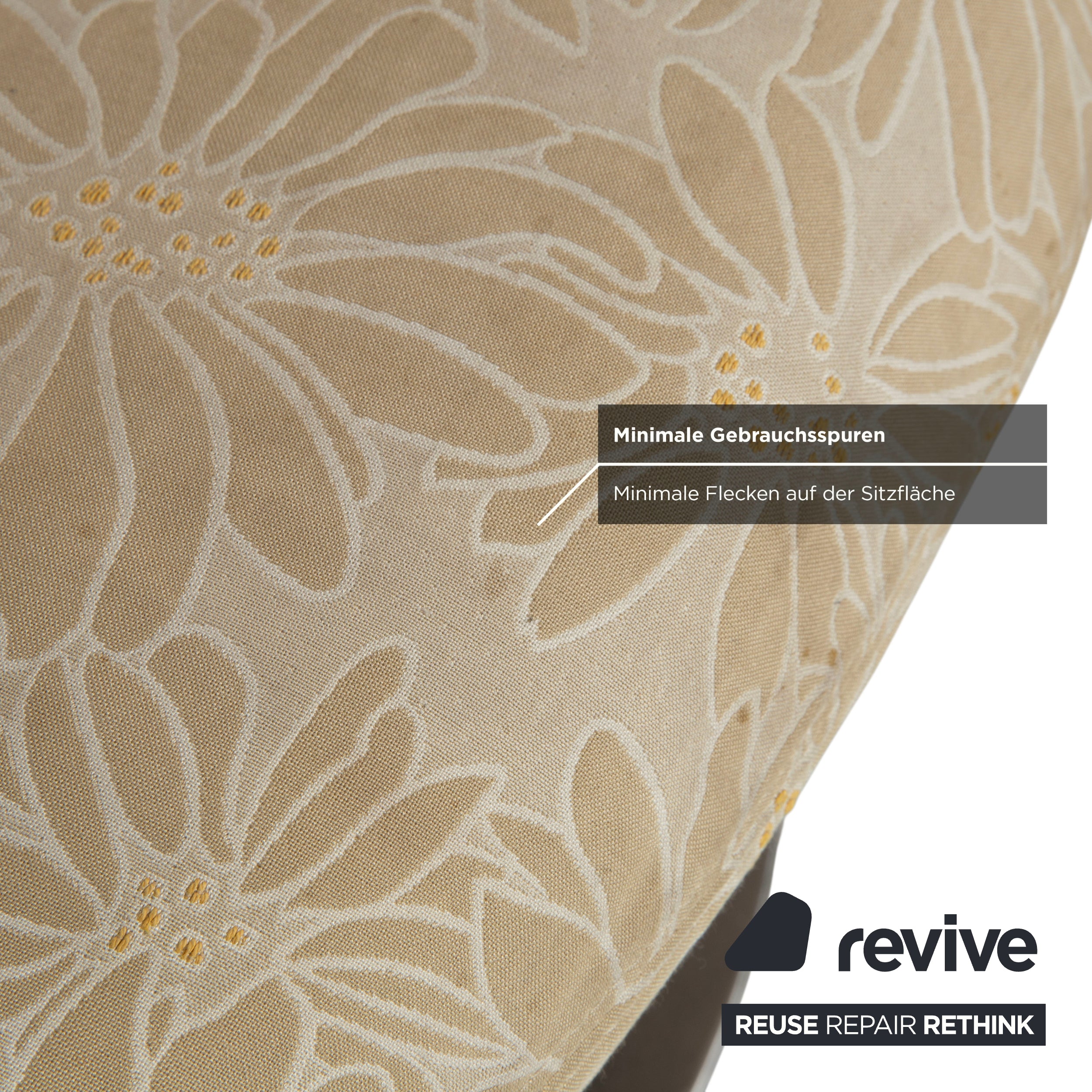 Natuzzi Stoff Sessel Beige Sand manuelle Funktion