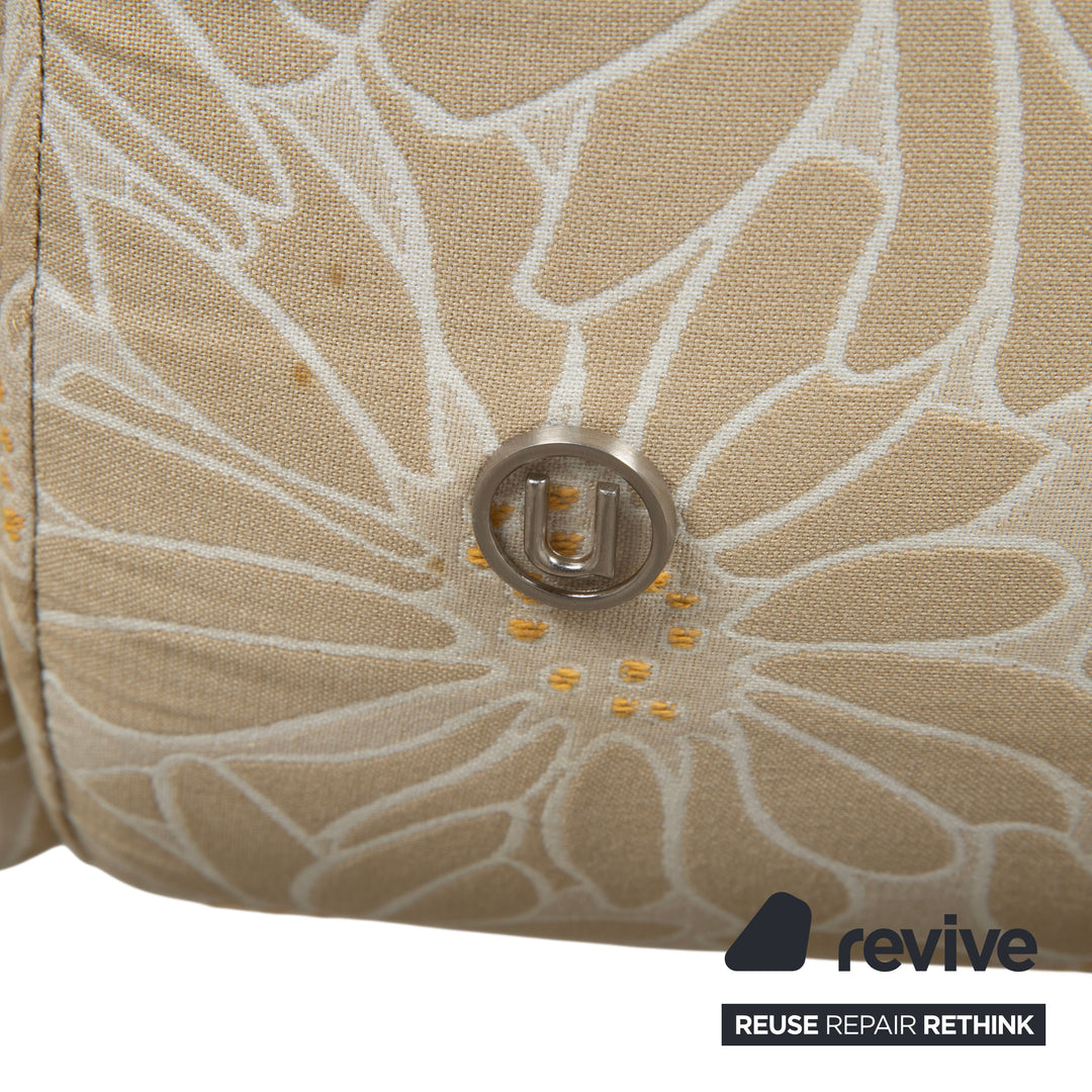 Natuzzi Stoff Sessel Beige Sand manuelle Funktion