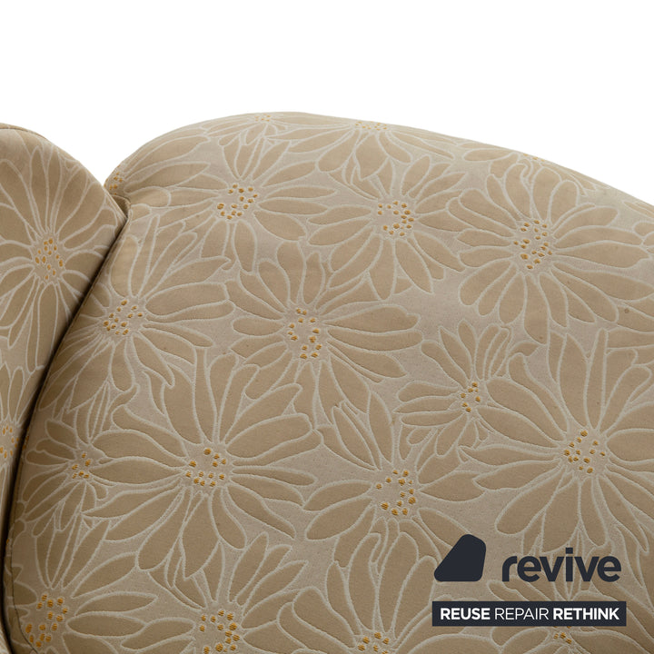 Natuzzi Stoff Sessel Beige Sand manuelle Funktion