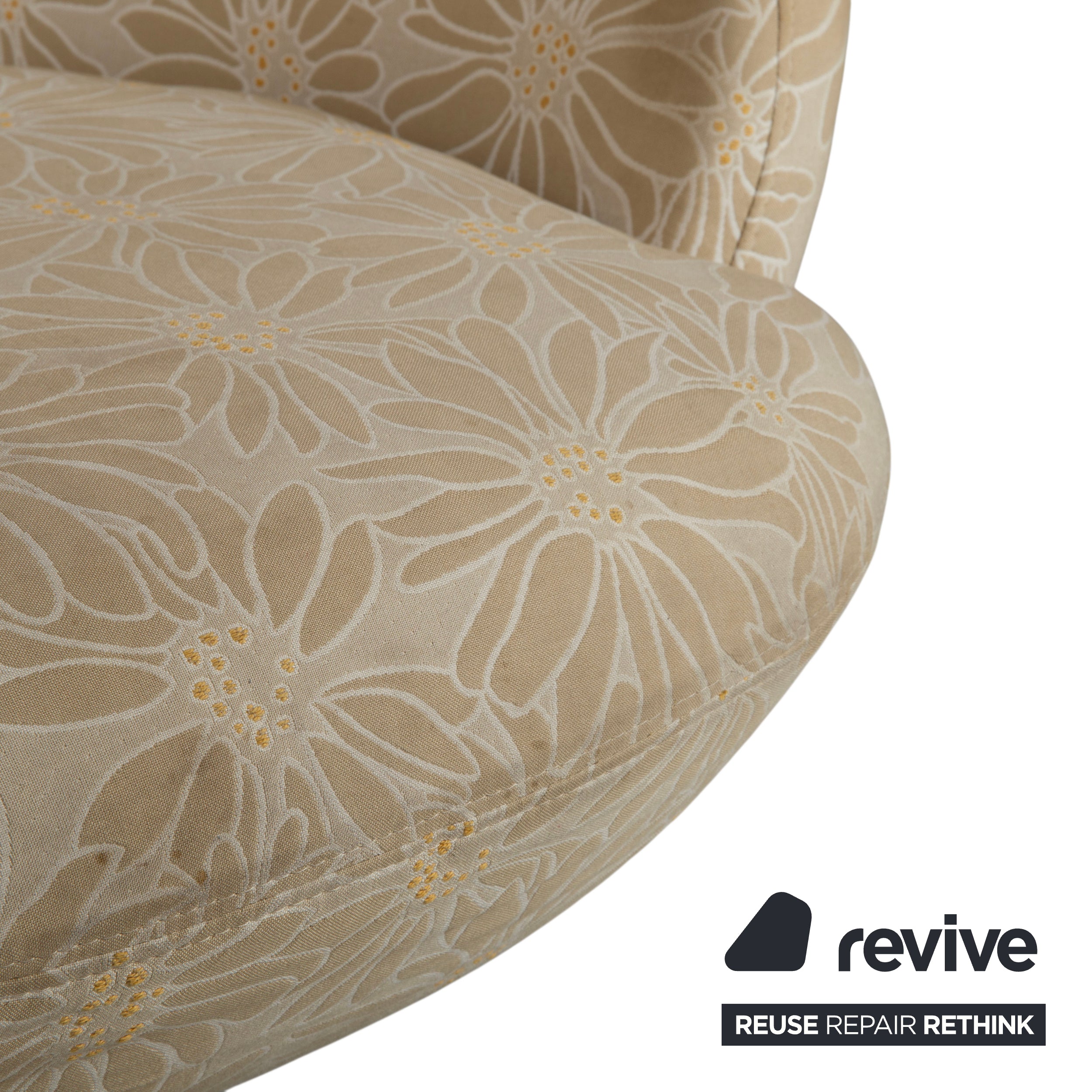 Natuzzi Stoff Sessel Beige Sand manuelle Funktion