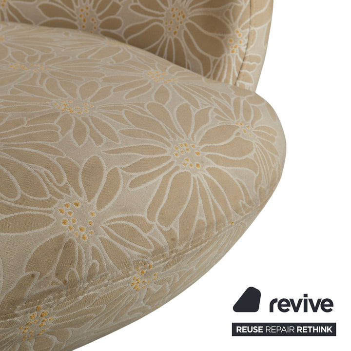 Natuzzi Stoff Sessel Beige Sand manuelle Funktion