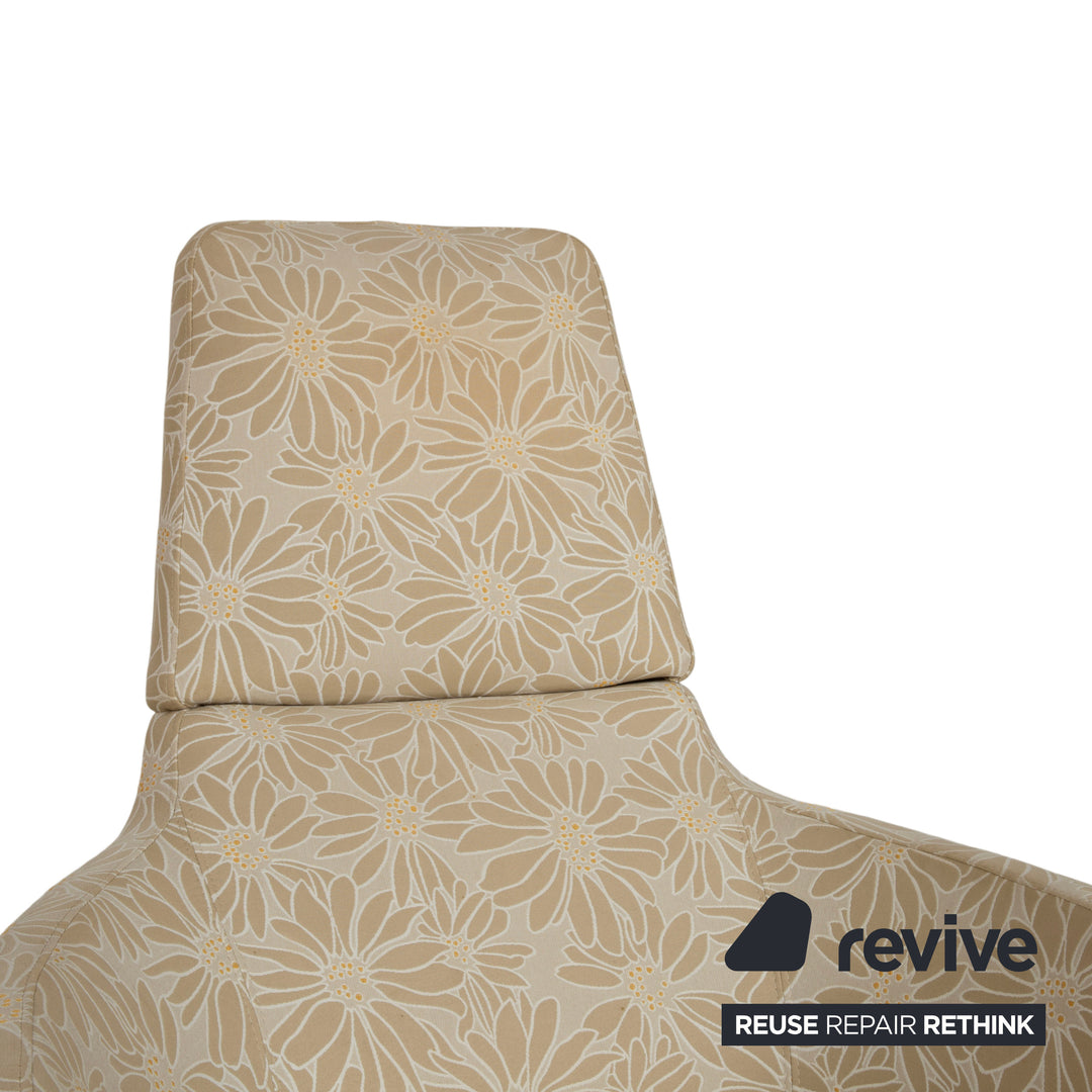 Natuzzi Stoff Sessel Beige Sand manuelle Funktion