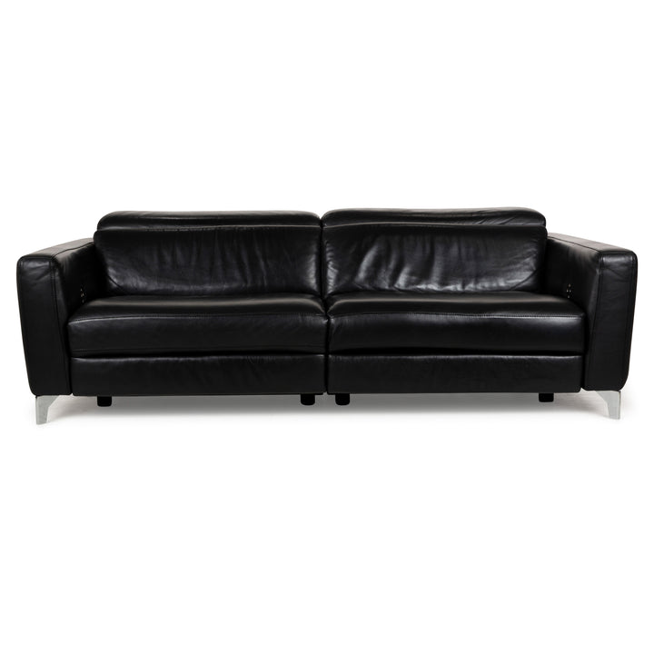 Natuzzi Volo Leder Dreisitzer Schwarz elektrische Funktion Sofa Couch