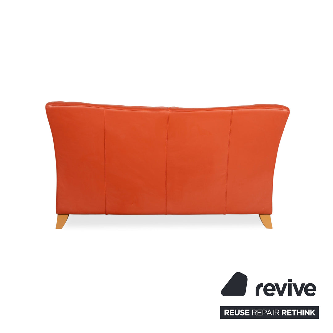 Natuzzi Zweisitzer Leder Rot Sofa Couch