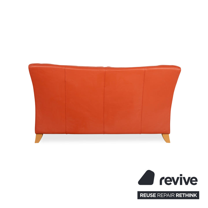 Natuzzi Zweisitzer Leder Rot Sofa Couch