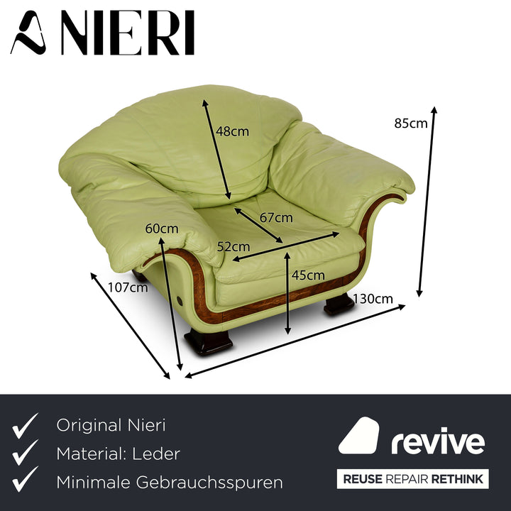 Nieri Divani Leather Armchair Green