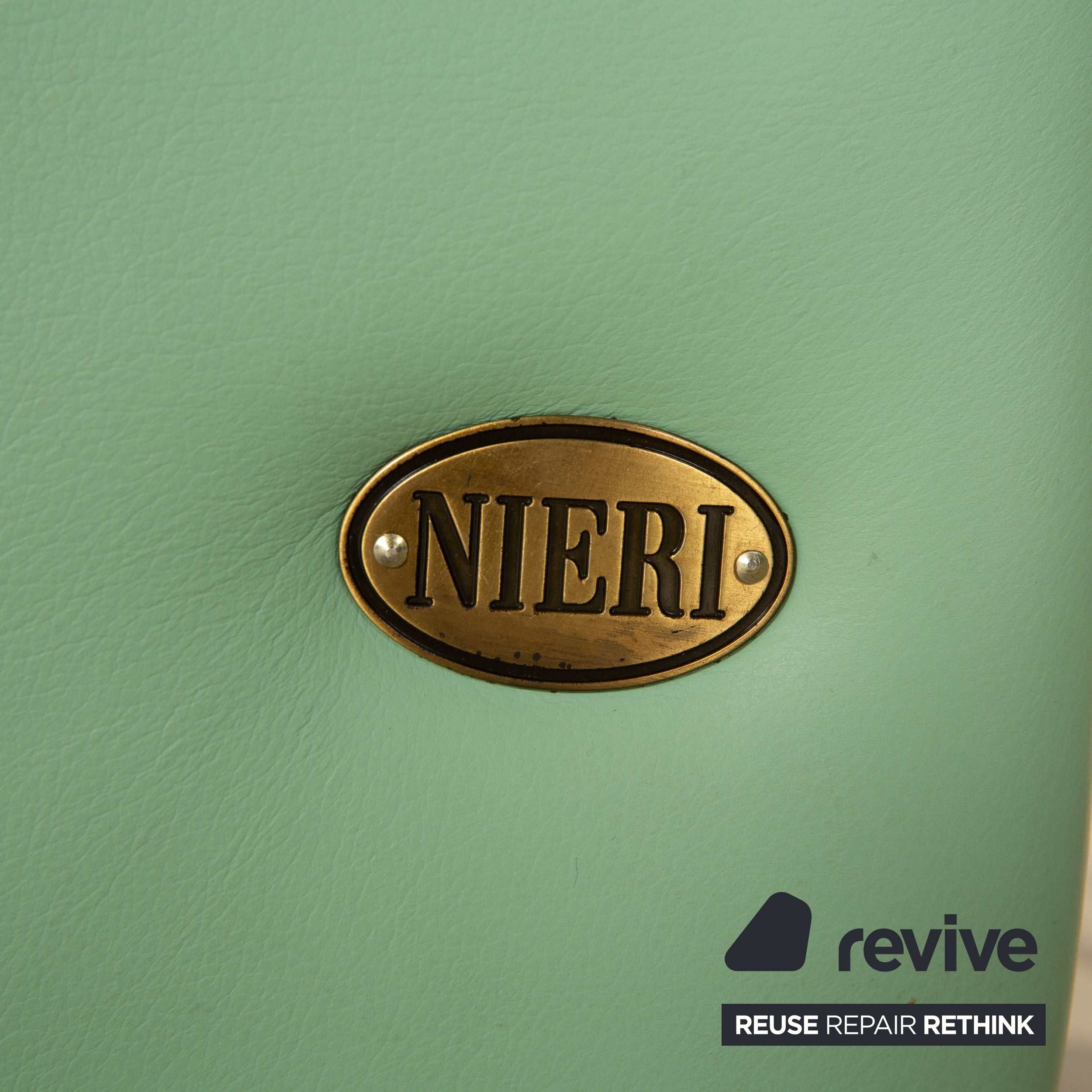 Nieri Divani Leather Armchair Green Mint