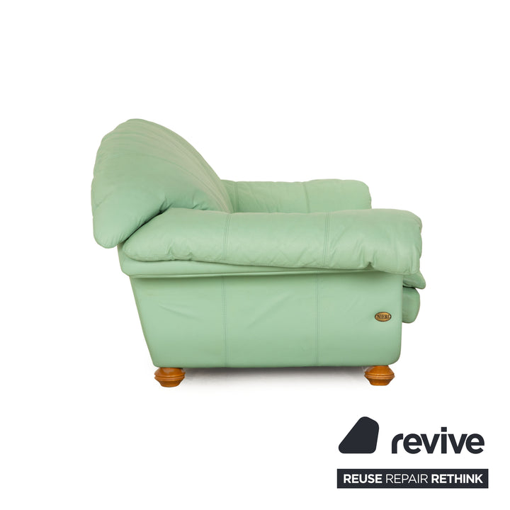 Nieri Divani Leather Two Seater Green Mint Sofa Couch