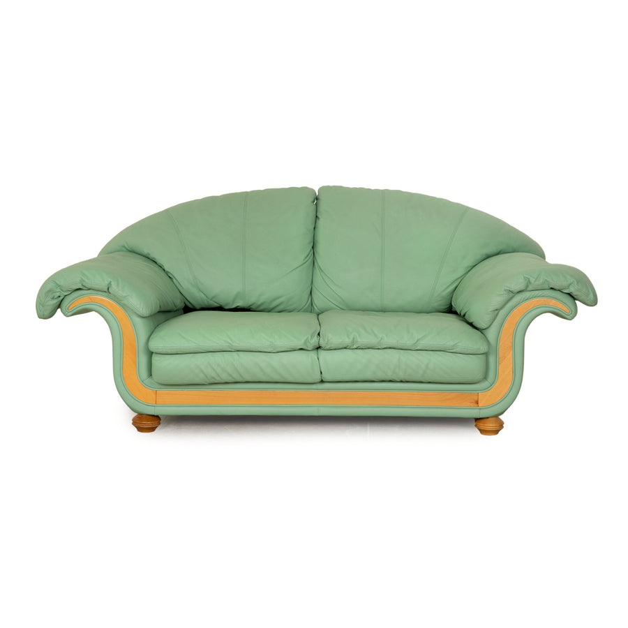 Nieri Divani Leder Zweisitzer Grün Mint Sofa Couch
