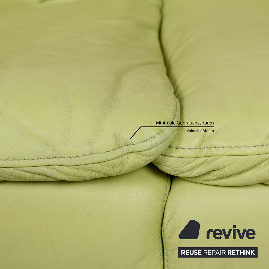 Nieri Divani Leather Two-Seater Green Sofa Couch