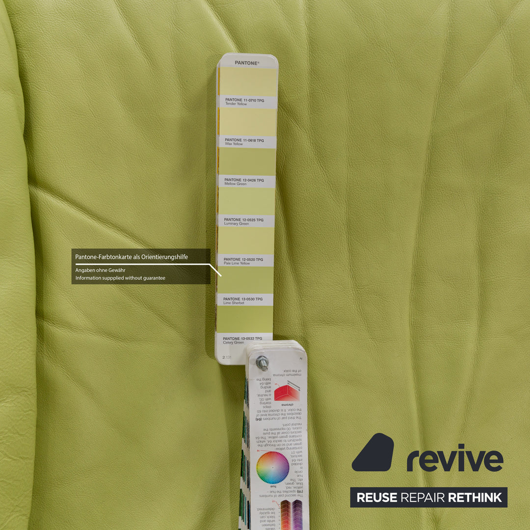 Nieri Divani Leather Two-Seater Green Sofa Couch