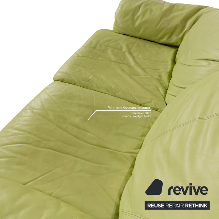 Nieri Divani Leather Two-Seater Green Sofa Couch