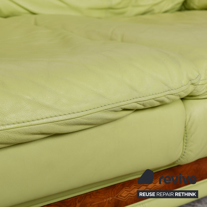 Nieri Divani Leather Two-Seater Green Sofa Couch