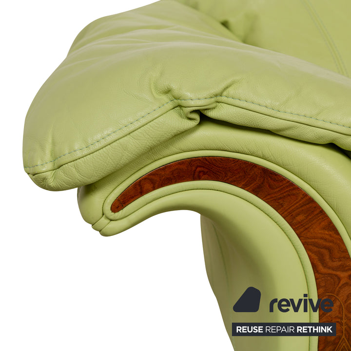 Nieri Divani Leather Two-Seater Green Sofa Couch