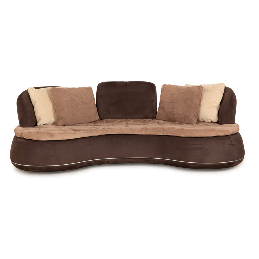 Nieri Espace fabric three seater brown sofa couch manual function