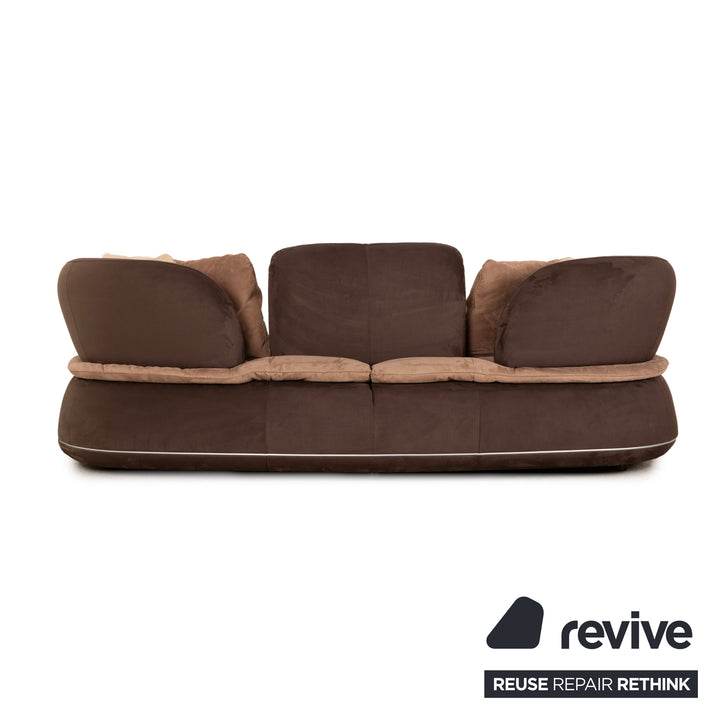 Nieri Espace fabric three seater brown sofa couch manual function