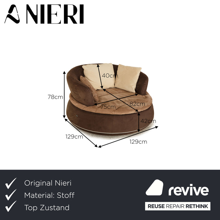 Nieri Espace Fabric Armchair Brown