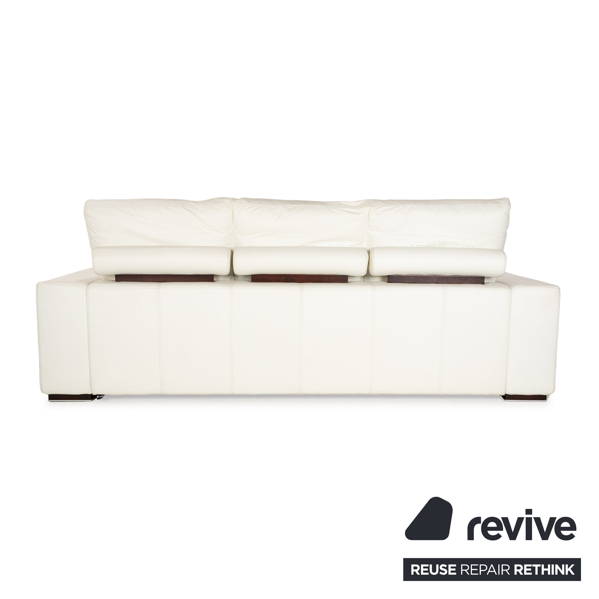 Nieri Leder Dreisitzer Creme Weiß Sofa Couch