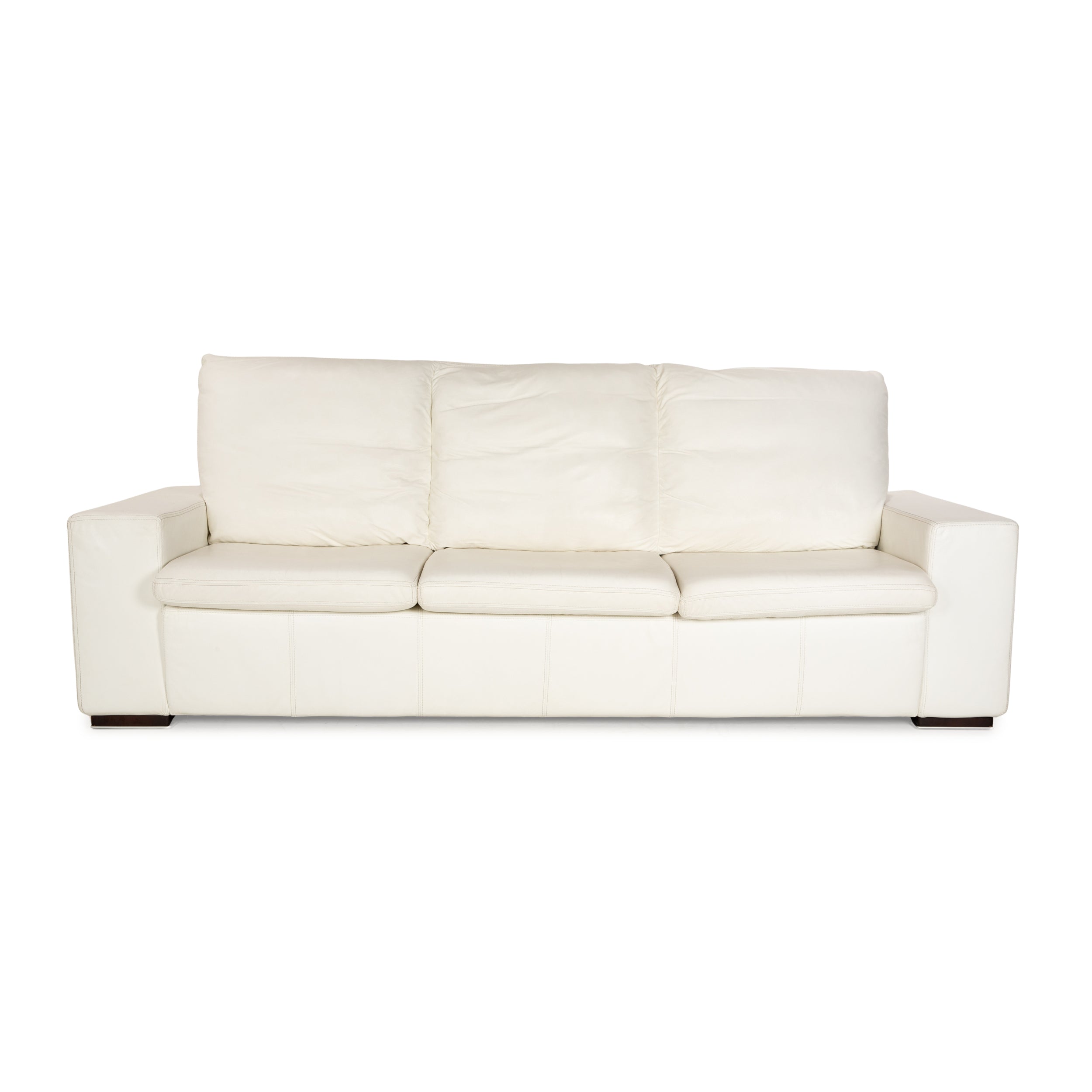 Nieri Leder Dreisitzer Creme Weiß Sofa Couch